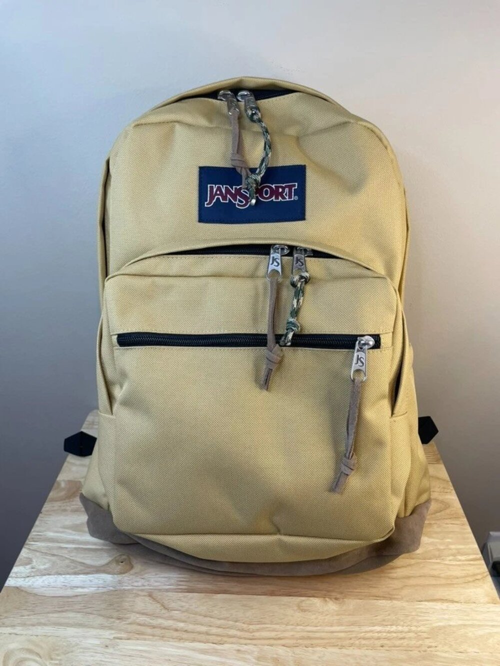 JanSport Right Pack Backpack Curry Cordura Suede Bottom Laptop Sleeve
